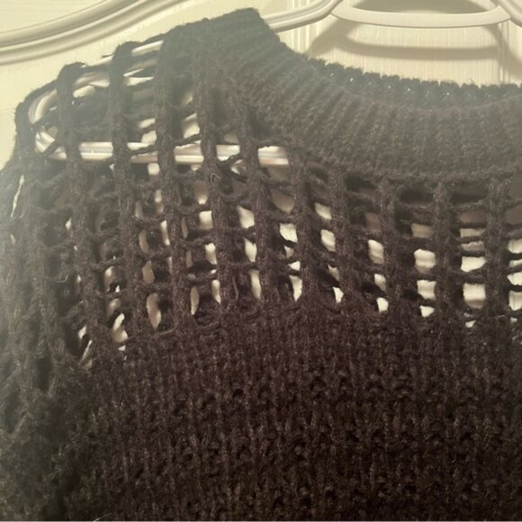 Open Knit Hollow Long Sweater Dress - Picture 8 of 12